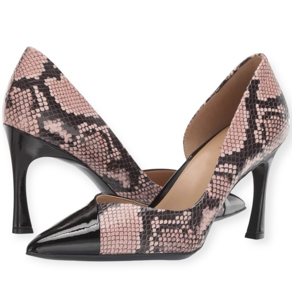 Naturalizer Shoes - NWOT Naturalizer Edris Black/Pink Patent Snake Print‎ D’Orsay Pumps, 8